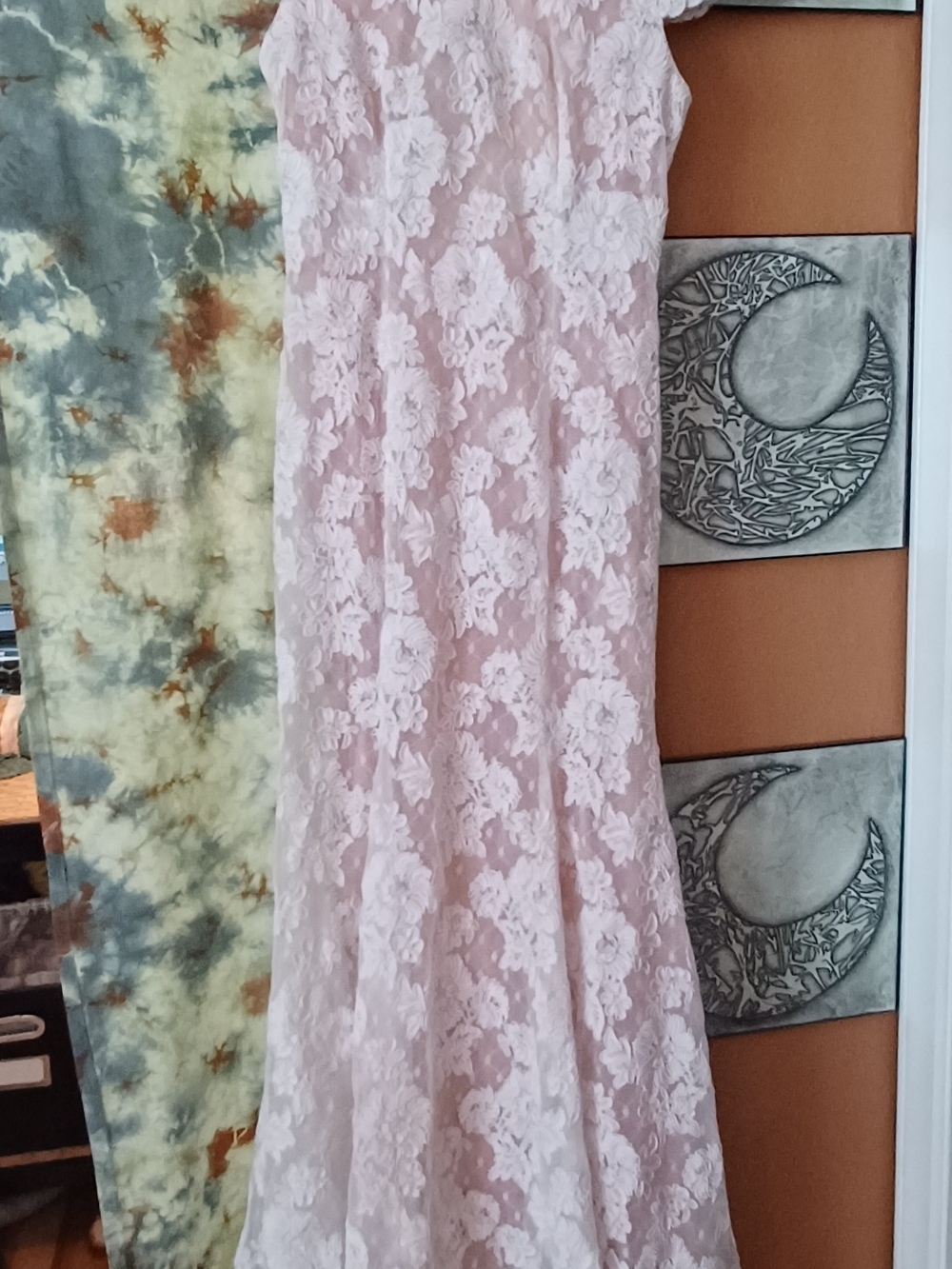 Vintage 90s Victor Costa Lace Column Gown Size 6 - Picture 3 of 6